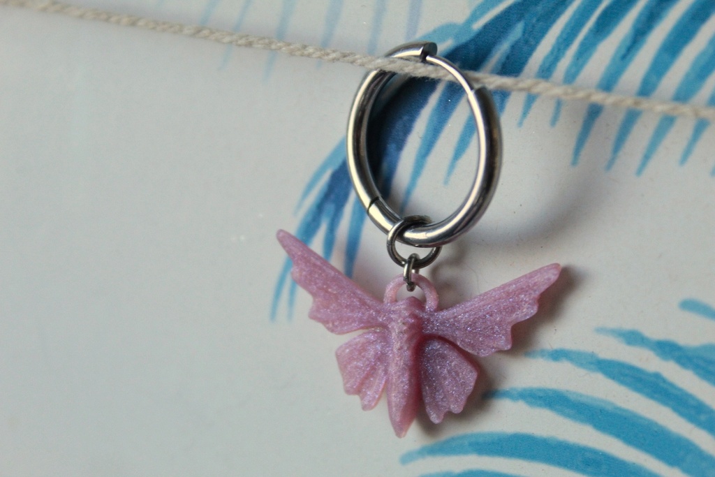 Papillon Rose Bleu de Perle