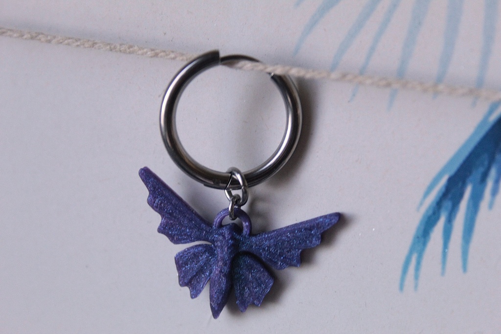 Papillon Violet Bleu de Perle